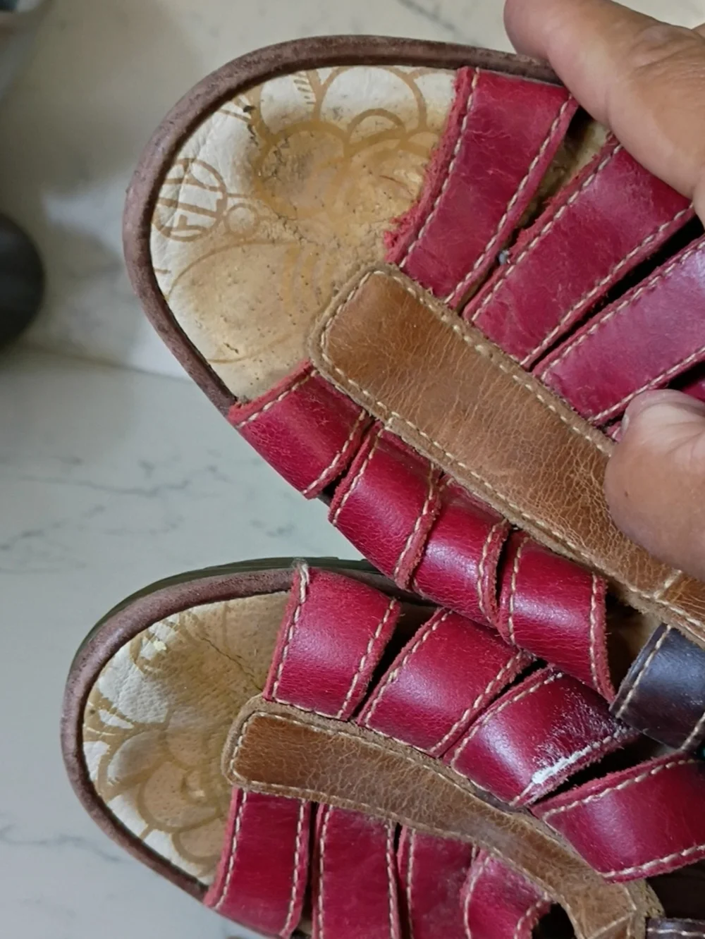 Fly London Multicolor Leather Wedge Sandals - Women